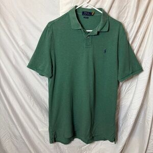 Ralph Lauren Green Polo Shirt Classic Mens 100% Cotton Shirt Green Size XL